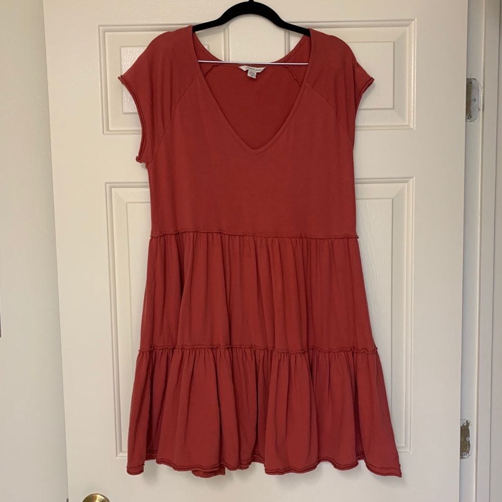 🎃American Eagle V-Neck Loose Babydoll Dress - Picture 2 of 4